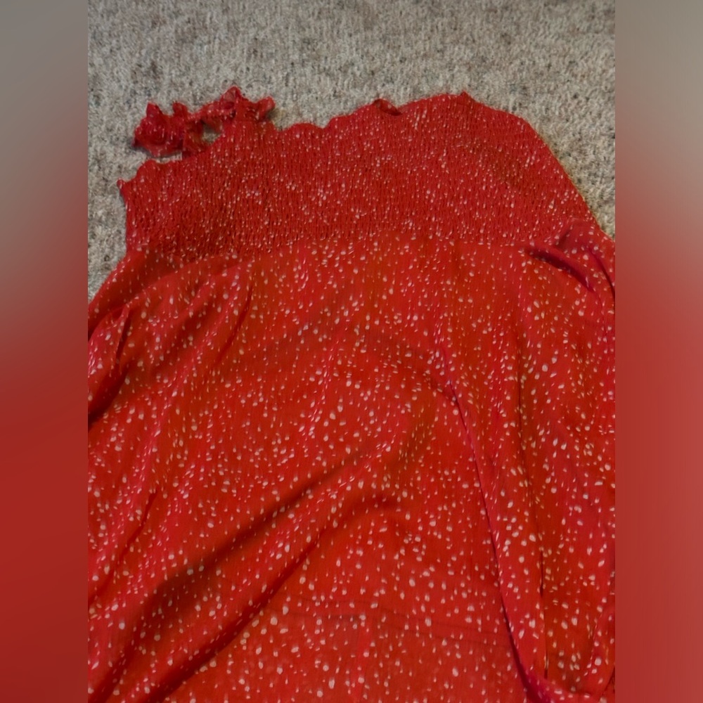 Red and white polka dot dress 3x
